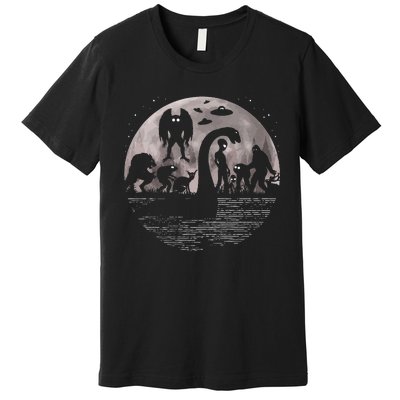 Bigfoot Loch Ness Monster Mothman And Aliens Premium T-Shirt