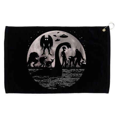 Bigfoot Loch Ness Monster Mothman And Aliens Grommeted Golf Towel