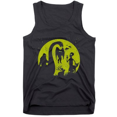 Bigfoot Loch Ness Monster And Mothman Ufos Chupacabra Alien Tank Top