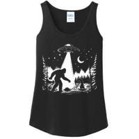 Bigfoot Loch Ness Monster & Ufo Alien Spaceship Ladies Essential Tank