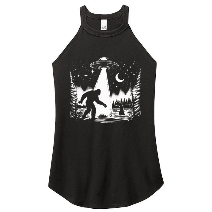 Bigfoot Loch Ness Monster & Ufo Alien Spaceship Women's Perfect Tri Rocker Tank