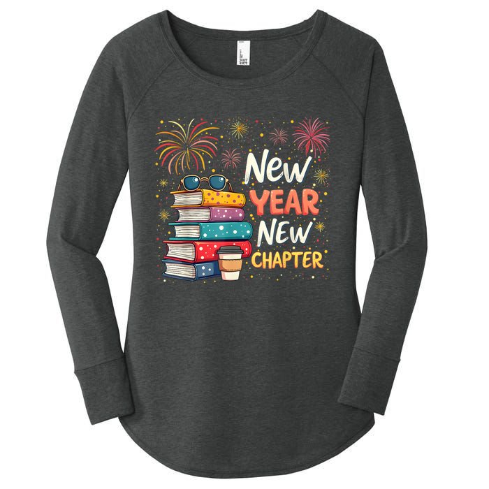 Book Lover New Year New Chapter Happy New Year 2025 Women's Perfect Tri Tunic Long Sleeve Shirt