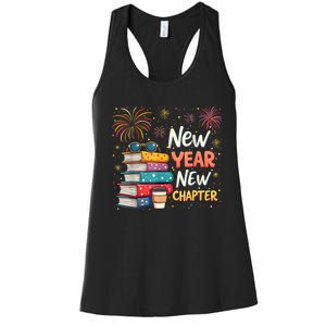 Book Lover New Year New Chapter Happy New Year 2025 Women's Racerback Tank