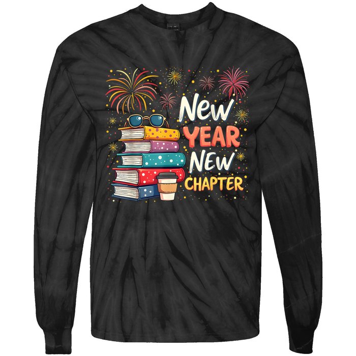 Book Lover New Year New Chapter Happy New Year 2025 Tie-Dye Long Sleeve Shirt