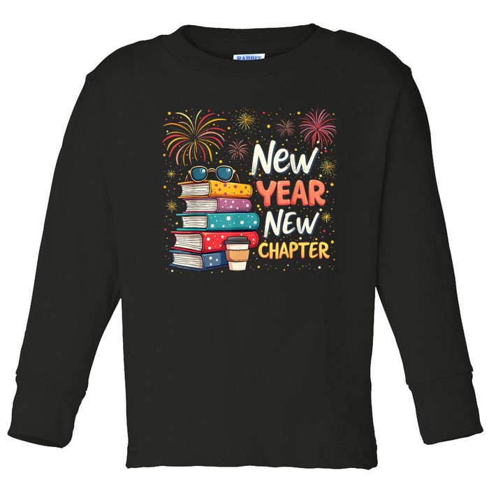 Book Lover New Year New Chapter Happy New Year 2025 Toddler Long Sleeve Shirt