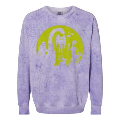 Bigfoot Loch Ness Monster And Mothman Ufos Chupacabra Alien Colorblast Crewneck Sweatshirt