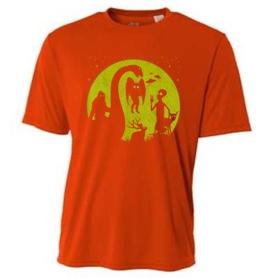 Bigfoot Loch Ness Monster And Mothman Ufos Chupacabra Alien Cooling Performance Crew T-Shirt