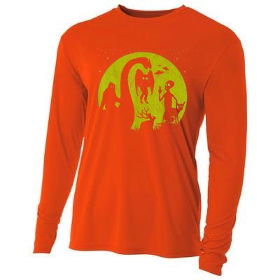 Bigfoot Loch Ness Monster And Mothman Ufos Chupacabra Alien Cooling Performance Long Sleeve Crew