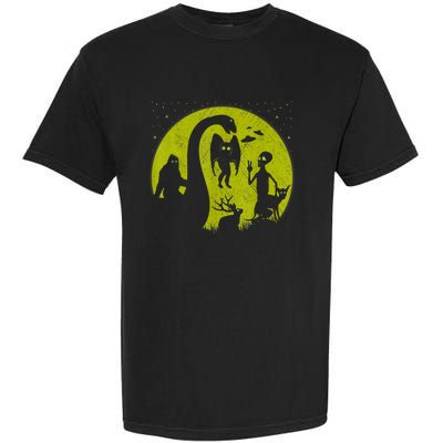 Bigfoot Loch Ness Monster And Mothman Ufos Chupacabra Alien Garment-Dyed Heavyweight T-Shirt