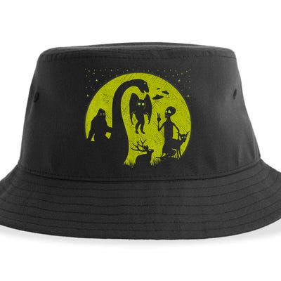 Bigfoot Loch Ness Monster And Mothman Ufos Chupacabra Alien Sustainable Bucket Hat