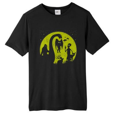 Bigfoot Loch Ness Monster And Mothman Ufos Chupacabra Alien Tall Fusion ChromaSoft Performance T-Shirt