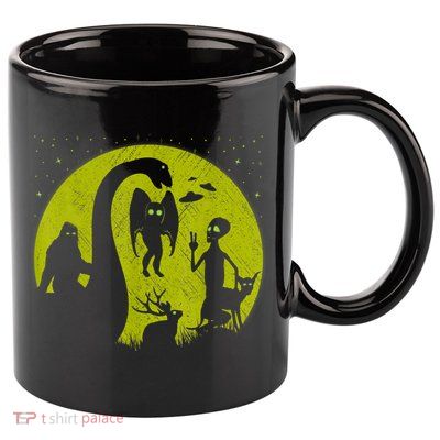 Bigfoot Loch Ness Monster And Mothman Ufos Chupacabra Alien 11oz C Handle Ceramic Mug