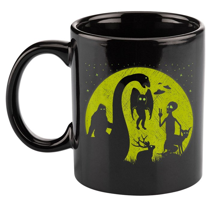 Bigfoot Loch Ness Monster And Mothman Ufos Chupacabra Alien 11oz C Handle Ceramic Mug