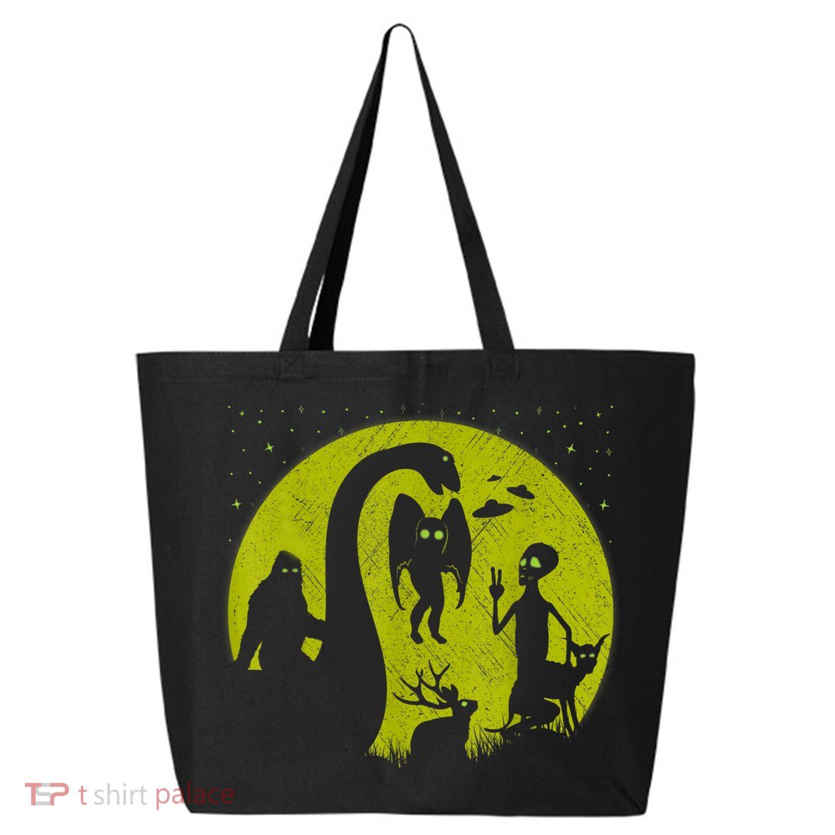 Bigfoot Loch Ness Monster And Mothman Ufos Chupacabra Alien 25L Jumbo Tote
