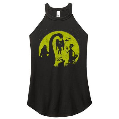 Bigfoot Loch Ness Monster And Mothman Ufos Chupacabra Alien Women's Perfect Tri Rocker Tank