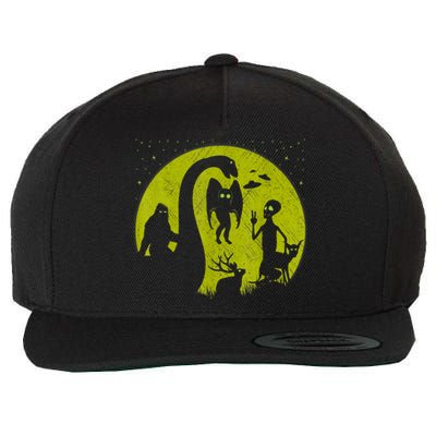 Bigfoot Loch Ness Monster And Mothman Ufos Chupacabra Alien Wool Snapback Cap