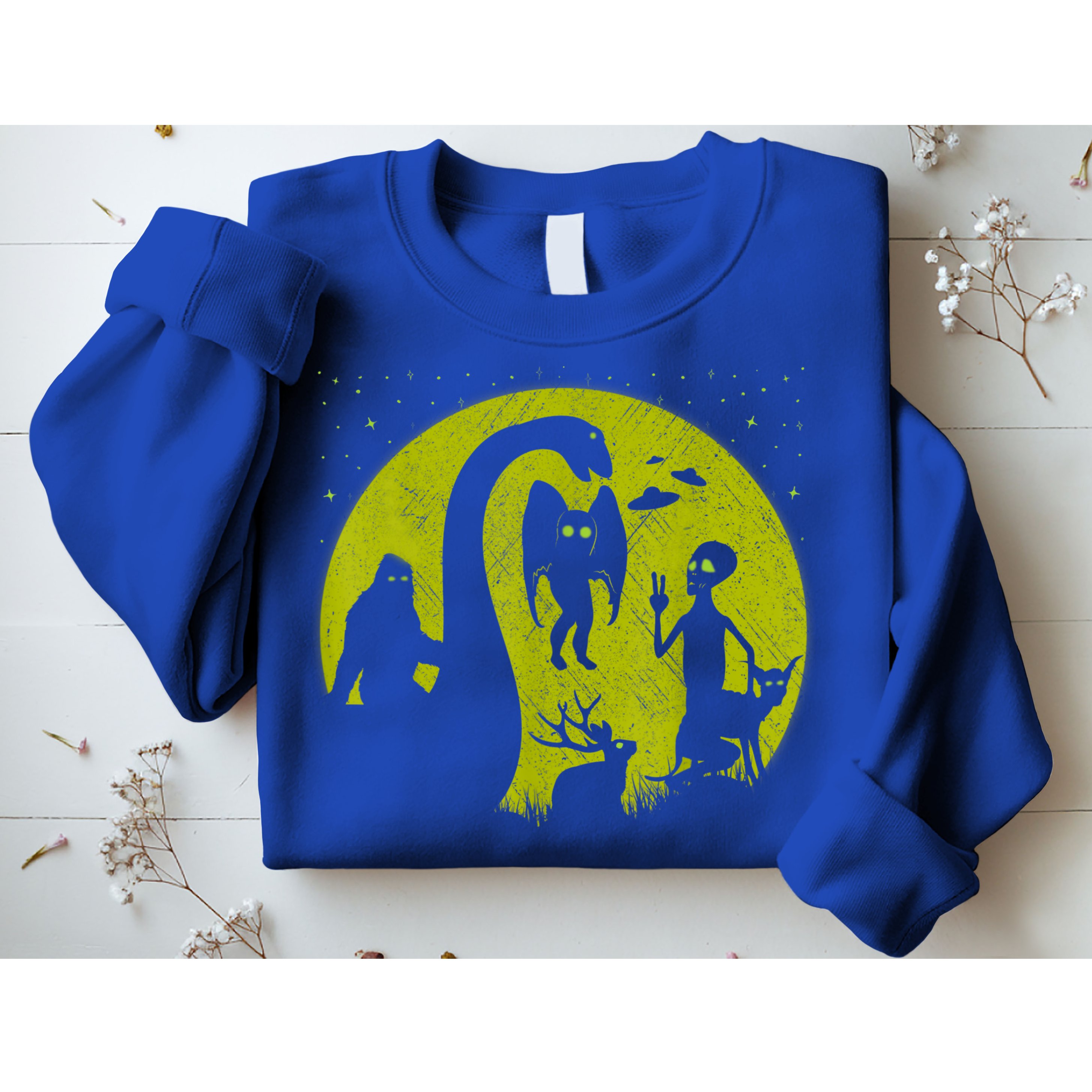 Bigfoot Loch Ness Monster And Mothman Ufos Chupacabra Alien Sweatshirt
