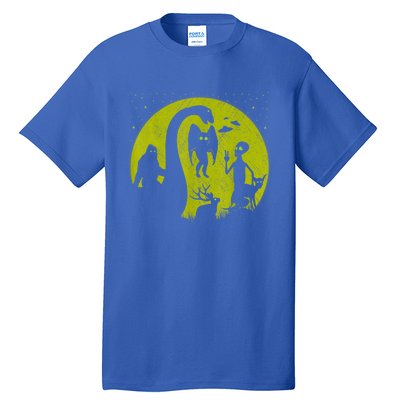 Bigfoot Loch Ness Monster And Mothman Ufos Chupacabra Alien Tall T-Shirt