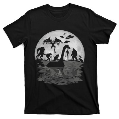 Bigfoot Loch Ness Monster Mothman And Aliens Funny Cryptid T-Shirt