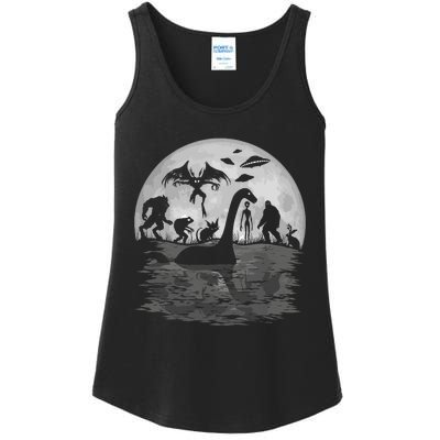 Bigfoot Loch Ness Monster Mothman And Aliens Funny Cryptid Ladies Essential Tank