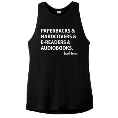 Book Lovers Names Paperbacks Hardcovers EReaders Audios Gift Ladies PosiCharge Tri-Blend Wicking Tank