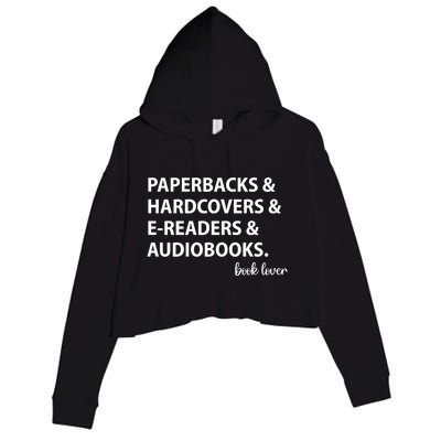 Book Lovers Names Paperbacks Hardcovers EReaders Audios Gift Crop Fleece Hoodie