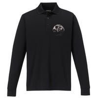 Bigfoot Loch Ness Monster Mothman And Aliens! Funny Cryptid Performance Long Sleeve Polo