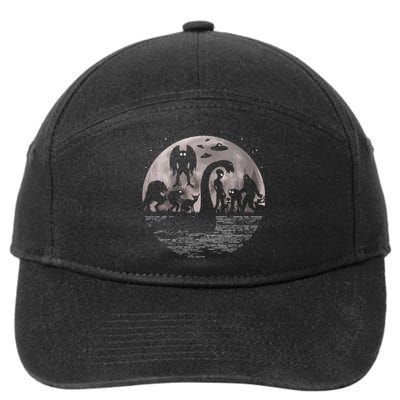 Bigfoot Loch Ness Monster Mothman And Aliens! Funny Cryptid 7-Panel Snapback Hat