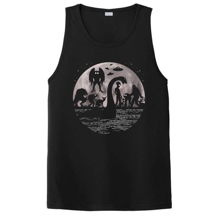 Bigfoot Loch Ness Monster Mothman And Aliens! Funny Cryptid PosiCharge Competitor Tank