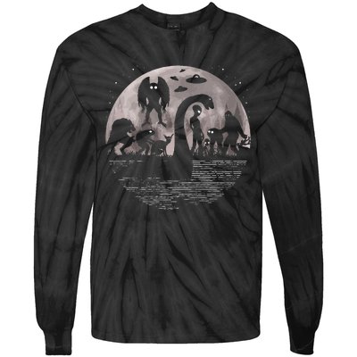 Bigfoot Loch Ness Monster Mothman And Aliens! Funny Cryptid Tie-Dye Long Sleeve Shirt