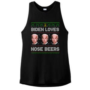 Biden Loves Nose Beers Funny Ugly Christmas Sweater Cute Gift Ladies PosiCharge Tri-Blend Wicking Tank