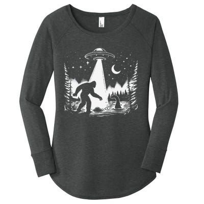 Bigfoot Loch Ness Monster & Ufo Alien Spaceship Women's Perfect Tri Tunic Long Sleeve Shirt