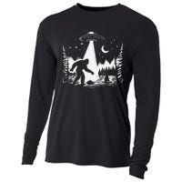 Bigfoot Loch Ness Monster & Ufo Alien Spaceship Cooling Performance Long Sleeve Crew