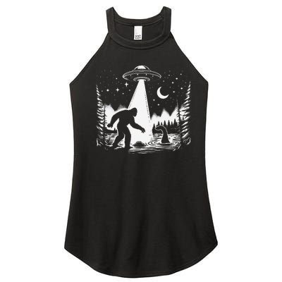 Bigfoot Loch Ness Monster & Ufo Alien Spaceship Women’s Perfect Tri Rocker Tank