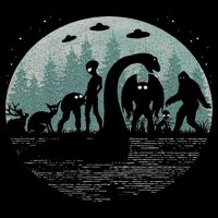 Bigfoot Loch Ness Monster With Mothman Aliens! Funny Cryptid Stripe Pom Pom Beanie