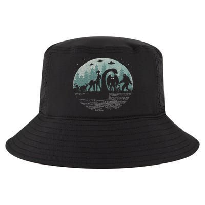 Bigfoot Loch Ness Monster With Mothman Aliens! Funny Cryptid Cool Comfort Performance Bucket Hat