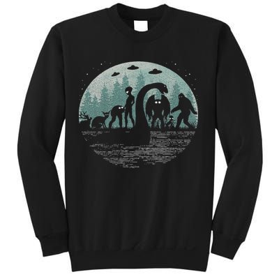 Bigfoot Loch Ness Monster With Mothman Aliens! Funny Cryptid Sweatshirt
