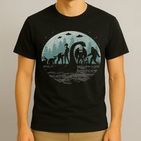 Bigfoot Loch Ness Monster With Mothman Aliens! Funny Cryptid T-Shirt