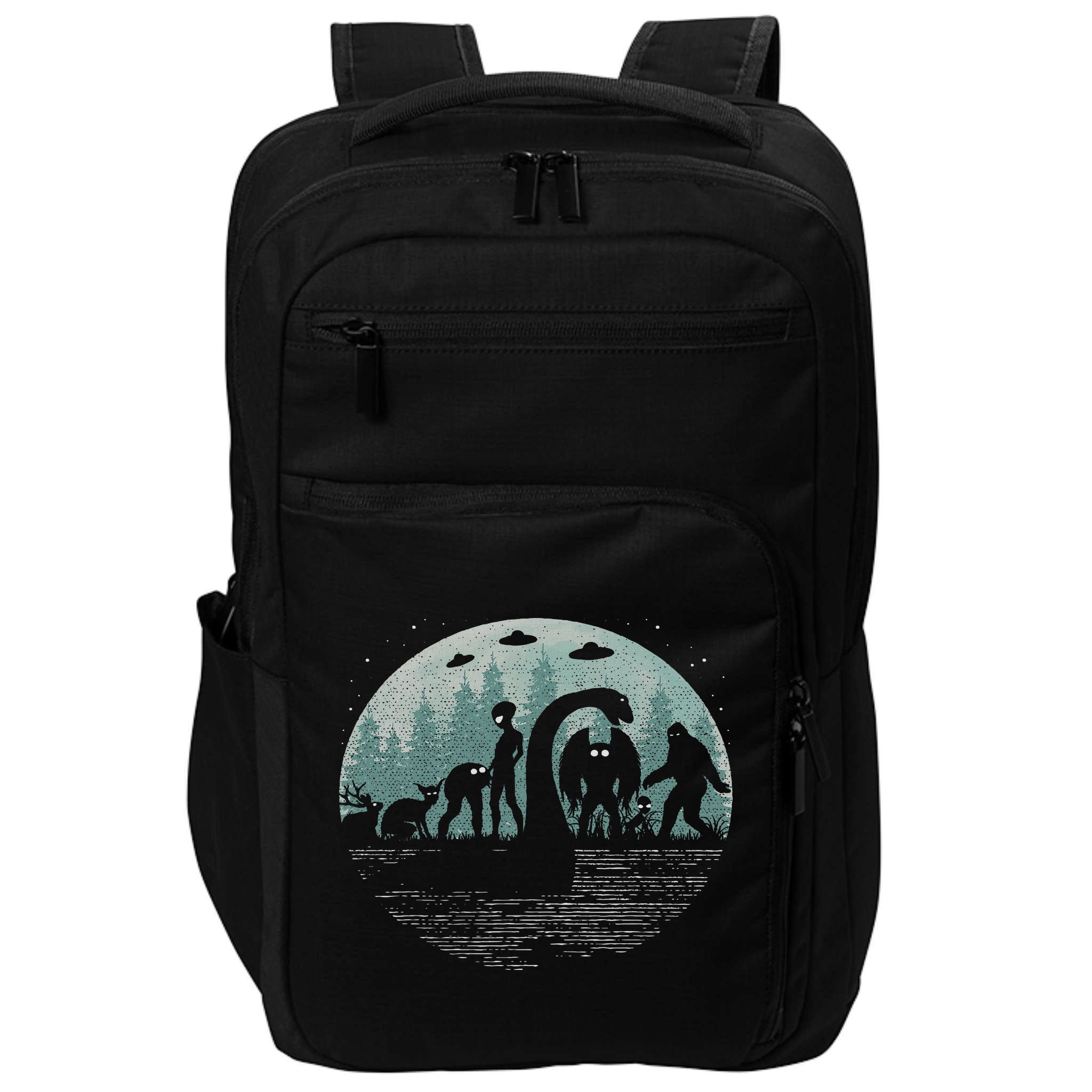 Bigfoot Loch Ness Monster With Mothman Aliens! Funny Cryptid Impact Tech Backpack