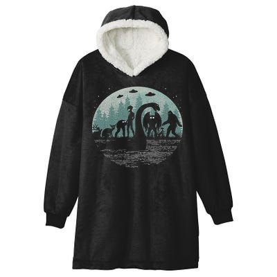 Bigfoot Loch Ness Monster With Mothman Aliens! Funny Cryptid Hooded Wearable Blanket