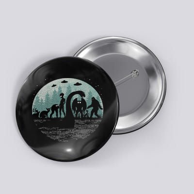 Bigfoot Loch Ness Monster With Mothman Aliens! Funny Cryptid Button