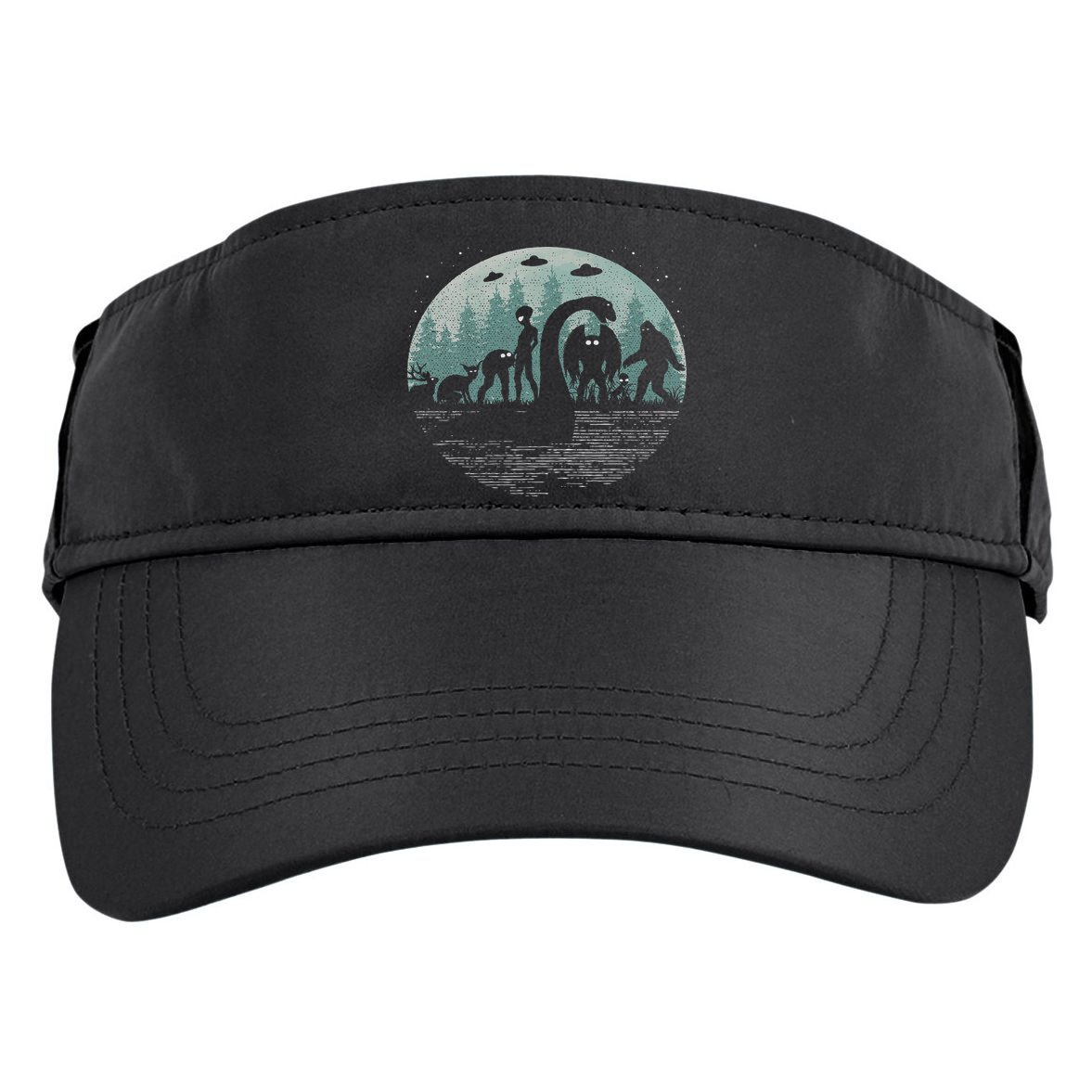 Bigfoot Loch Ness Monster With Mothman Aliens! Funny Cryptid Adult Drive Performance Visor