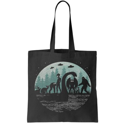 Bigfoot Loch Ness Monster With Mothman Aliens! Funny Cryptid Bag