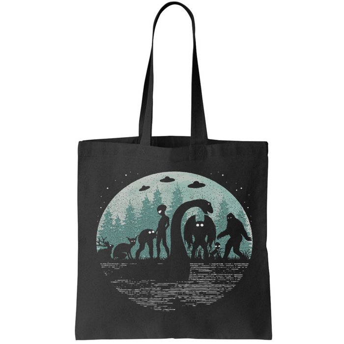 Bigfoot Loch Ness Monster With Mothman Aliens! Funny Cryptid Bag