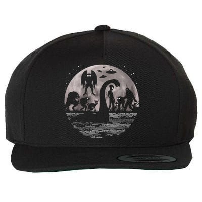 Bigfoot Loch Ness Monster Mothman And Aliens! Funny Cryptid Wool Snapback Cap