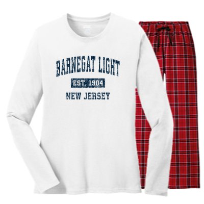 Barnegat Light New Jersey Nj Vintage Sports Women's Long Sleeve Flannel Pajama Set 