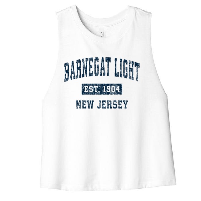 Barnegat Light New Jersey Nj Vintage Sports Women's Racerback Cropped Tank