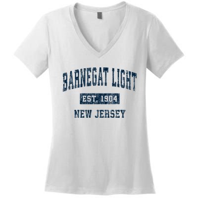 Barnegat Light New Jersey Nj Vintage Sports Women's V-Neck T-Shirt