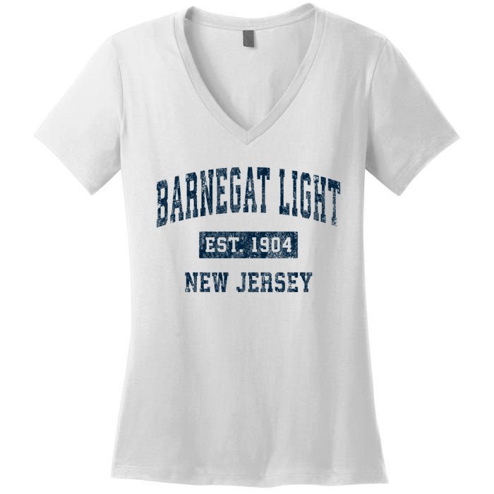 Barnegat Light New Jersey Nj Vintage Sports Women's V-Neck T-Shirt