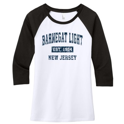 Barnegat Light New Jersey Nj Vintage Sports Women's Tri-Blend 3/4-Sleeve Raglan Shirt